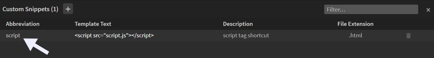 Edit Snippet success