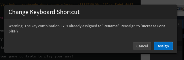 assign shortcut