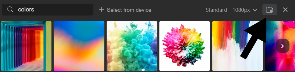 Folder selection button