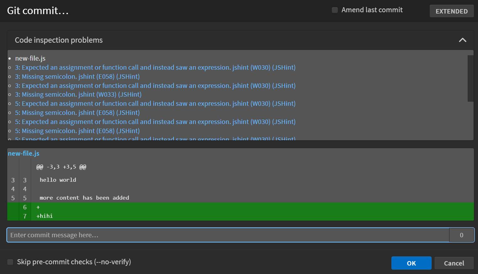 Commit Code inspection errors