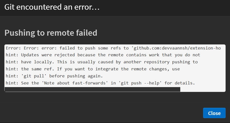 Git push error