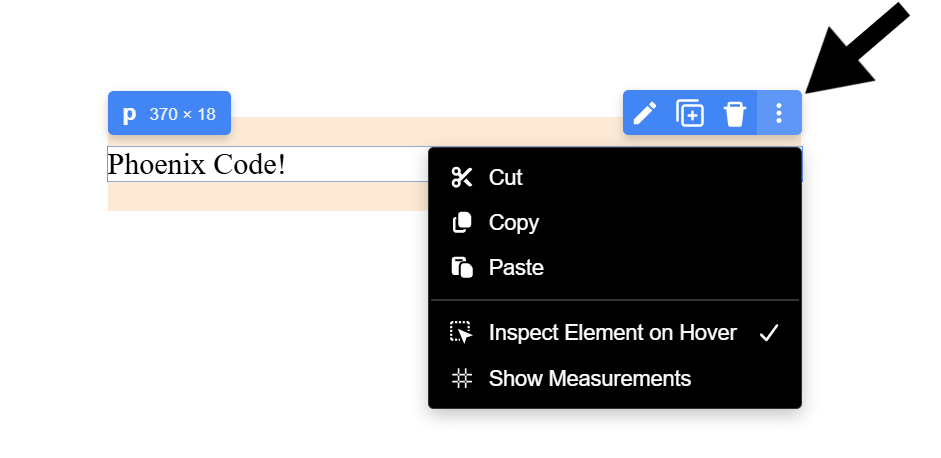 More Options dropdown