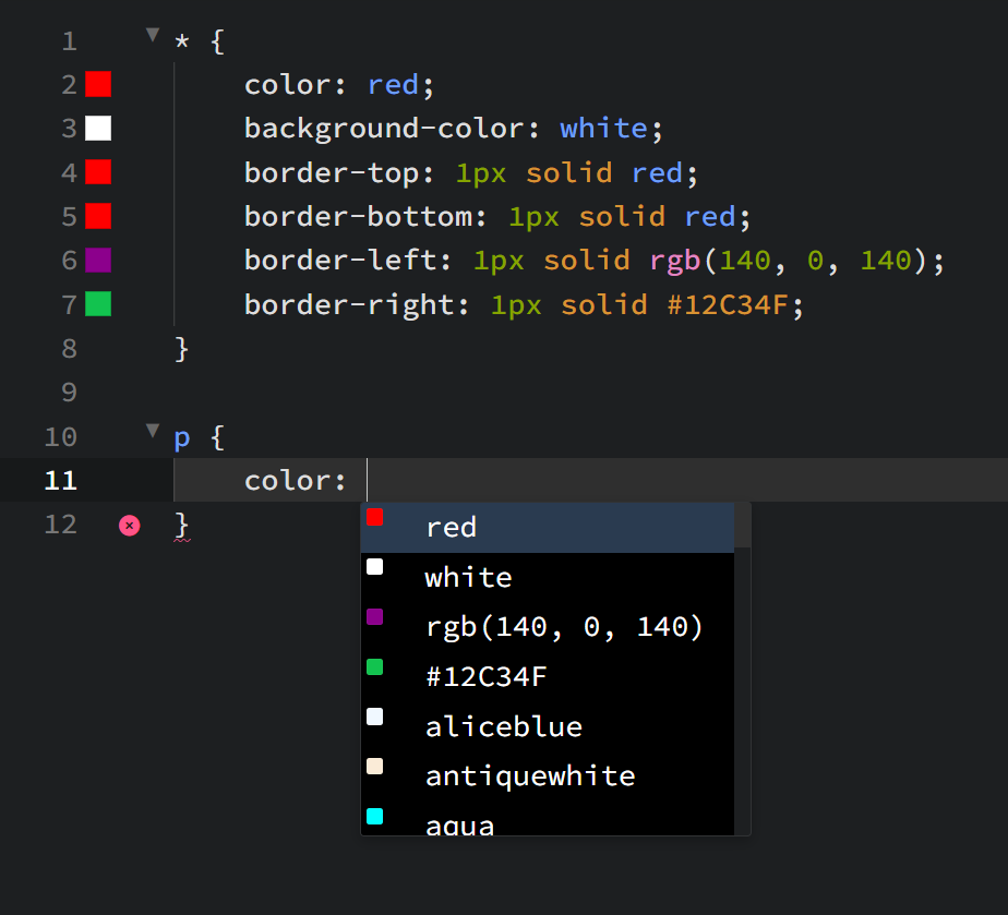 Previously Used Colors